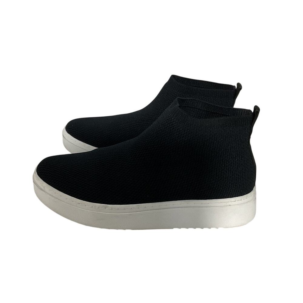 Eileen Fisher Recycled Stretch Knit Black/White Polis Sneaker Size 9.5 - Picture 2 of 4